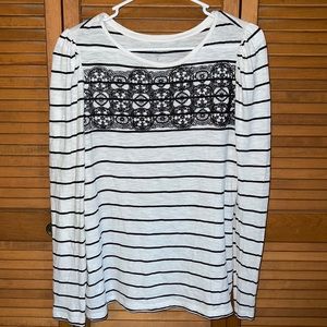 Striped/Lace Loft Shirt